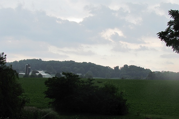 farm and dark clouds, Landisville, PA
