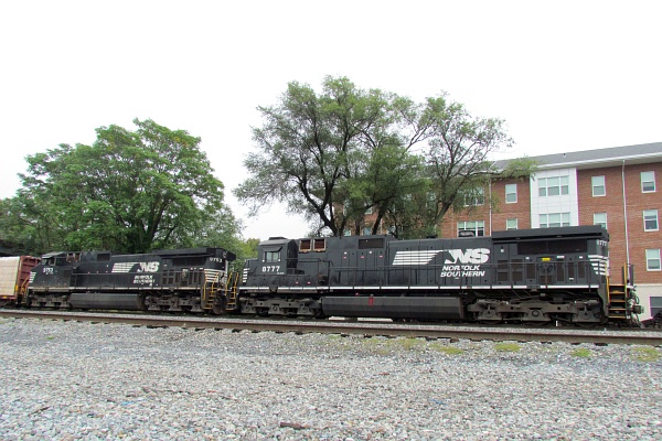 view of two engines ready to a train of cars