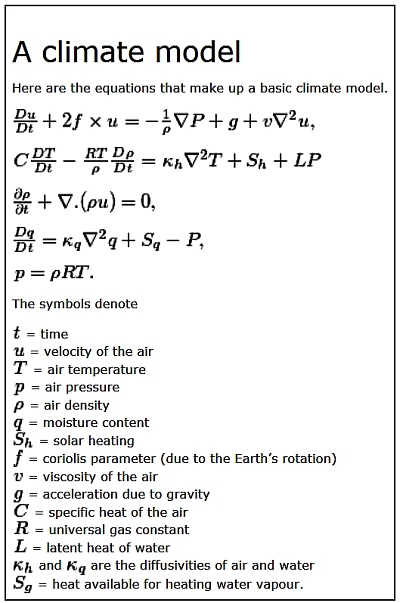 a mathematical climate model