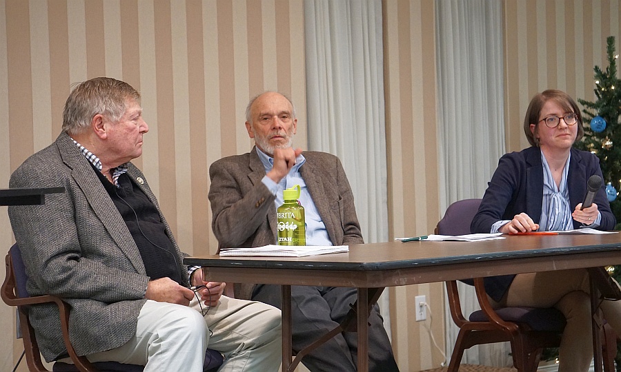 Dick, Hohn and Andrea discuss with audience